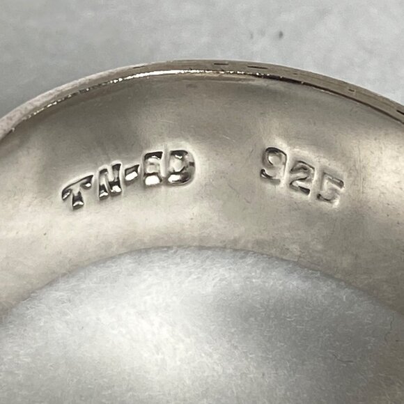 VTG Sterling Silver 925 Taxco Mexico Infinity 10MM Wide 1" Hoop Earrings - Picture 9 of 16